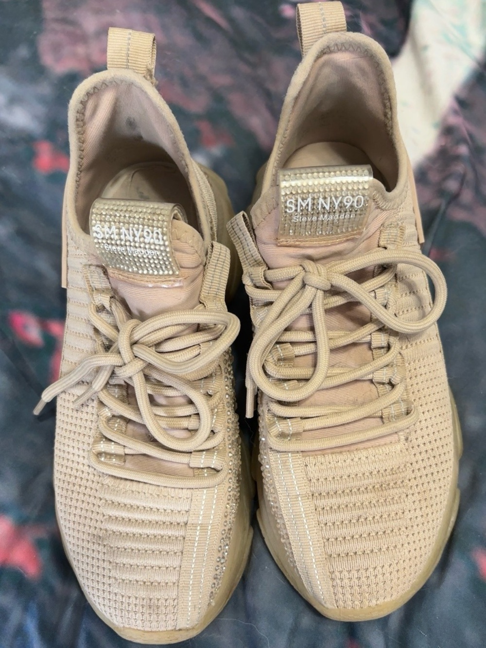 Steve Madden SM NY90 Beige Athletic Sneakers